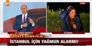 ATV muhabiri 'tepesine dolu yağarak' canlı yayın yaptı!