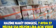Hazine nakit dengesi, 7 ayda 37 milyar 554 milyon lira açık verdi