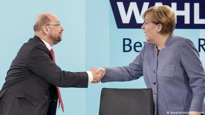 Bundestagswahl | Elefantenrunde Schulz und Merkel (imago/photothek/T. Imo)